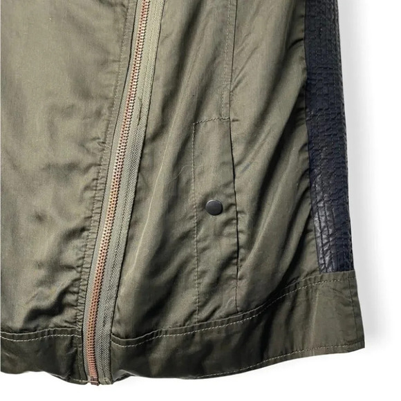 ZARA Outerwear Trafaluc Army Green  & Faux Leather Vest - Picture 6 of 8